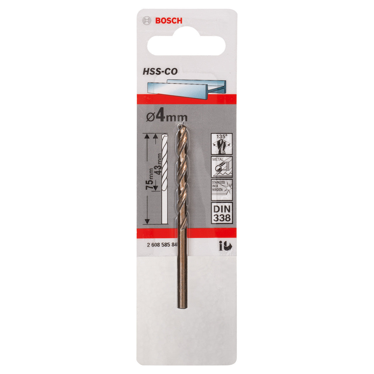 BOSCH DRILL BIT HSS 4.0MM 2608585846