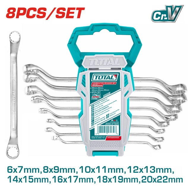 TOTAL RING SPANNER SET 8PCS OFFSET 6-22 THT102486