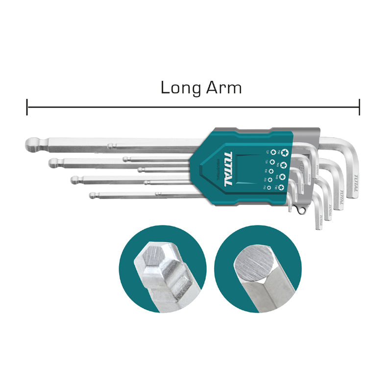 TOTAL HEX KEY BALL POINT 9PCS 1.5-10MM THT106292