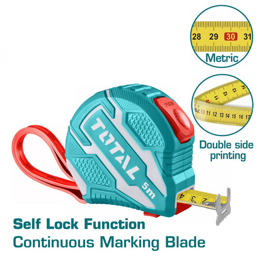 TOTAL MEASURING TAPE STEEL 5MX25MM TMT126252M