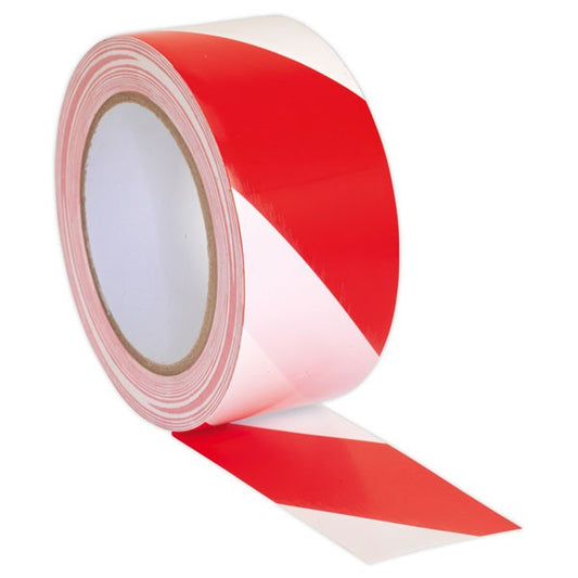 SANFORD WARNING TAPE RED & WHITE 3" X 300M
