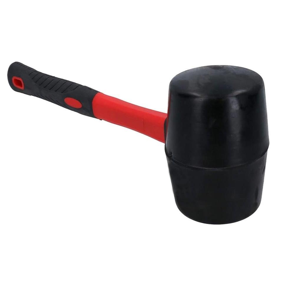 DECA RUBBER MALLET FIBER HANDLE BLACK + RED 32OZ