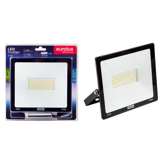 EUROLUX LED FLOODLIGHT BLACK 40W 4000K FS290BP