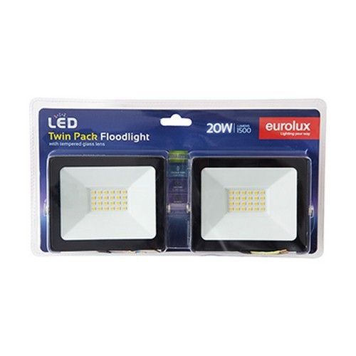 EUROLUX LED FLOODLIGHT BLACK 20W 4000K FS278BP