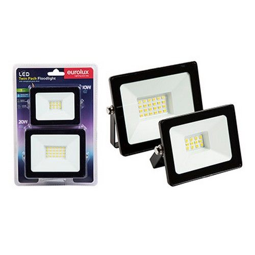 EUROLUX LED FLOODLIGHT BLACK 10W & 20W 4000K FS284BP