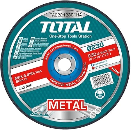 TOTAL CUTTING DISC ABRASIVE METAL 9''X1.6X22MM TAC2162301