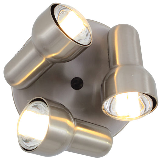 EUROLUX SPOT LIGHT 3 LIGHT TURBO R80 240MM SATIN CHROME STEEL S45SC