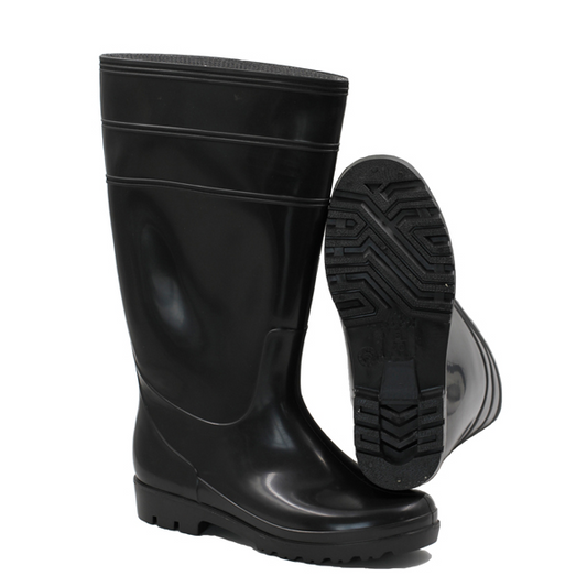 LITAI GUMBOOT WITHOUT STEEL TOE PVC BLACK  SIZE 8