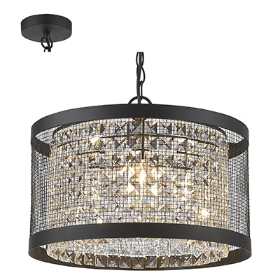 RADIANT PENDANT MESH & CRYSTAL BLACK E14 3X40W RP121