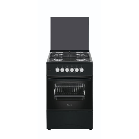 FERRE STOVE 4 GAS PLATES WITH GAS OVEN+GAS GRILL & GLASS LID BLACK 50X50CM F5C40G1.B