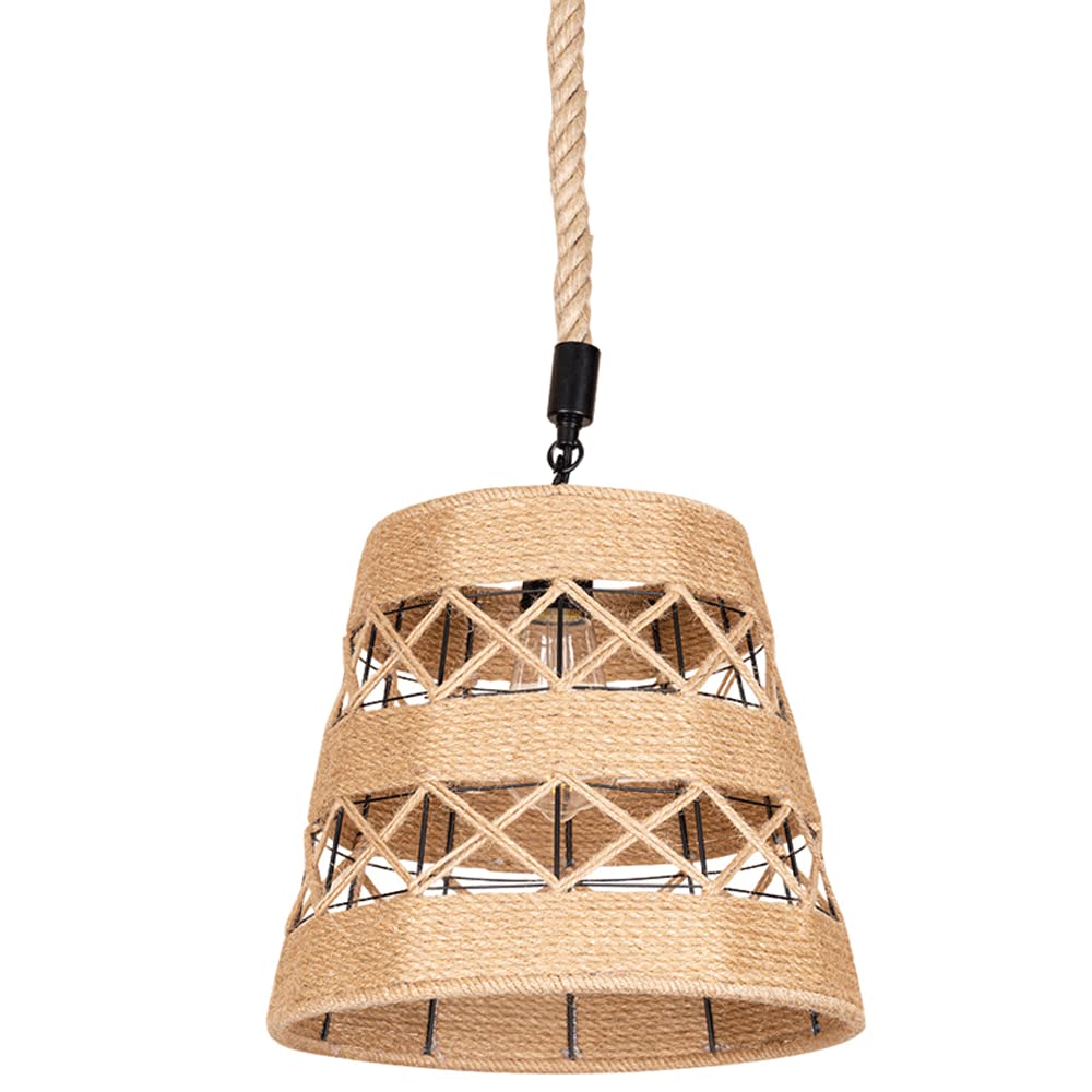 OKES PENDANT LAMP IRON + HEMP ROPE HC-6501-3