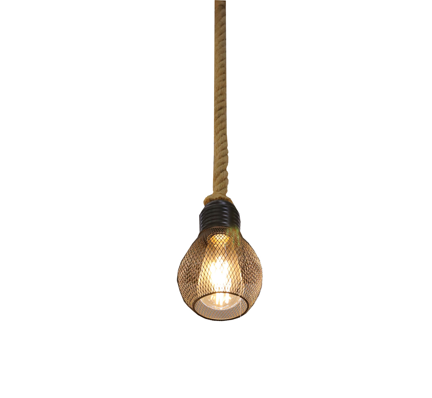 OKES PENDANT LAMP WOOD + HEMP ROPE HC-6503-1