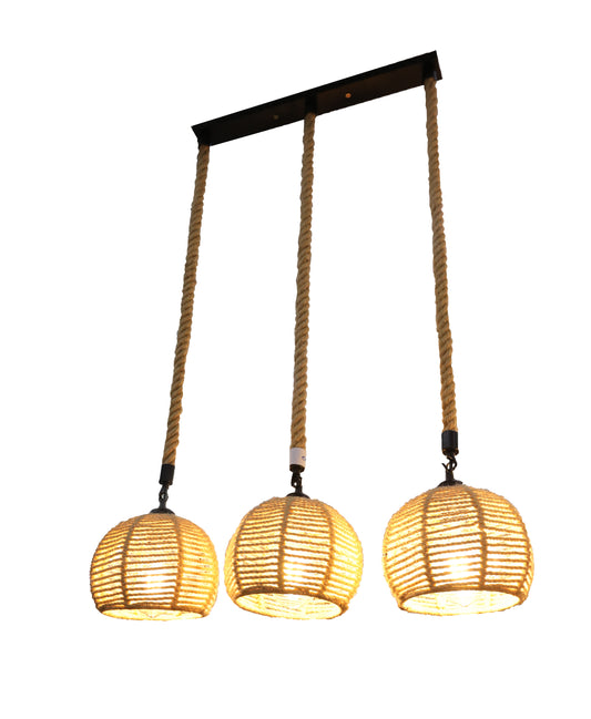 OUBO PENDANT LAMP IRON + HEMP ROPE HC-6505-4