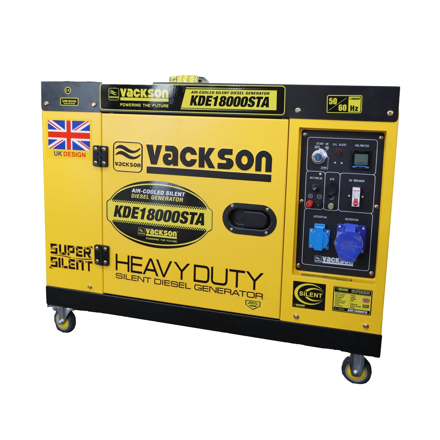 VACKSON SILENT GENERATOR AIR-COOLED DIESEL 220V KDE18000STA