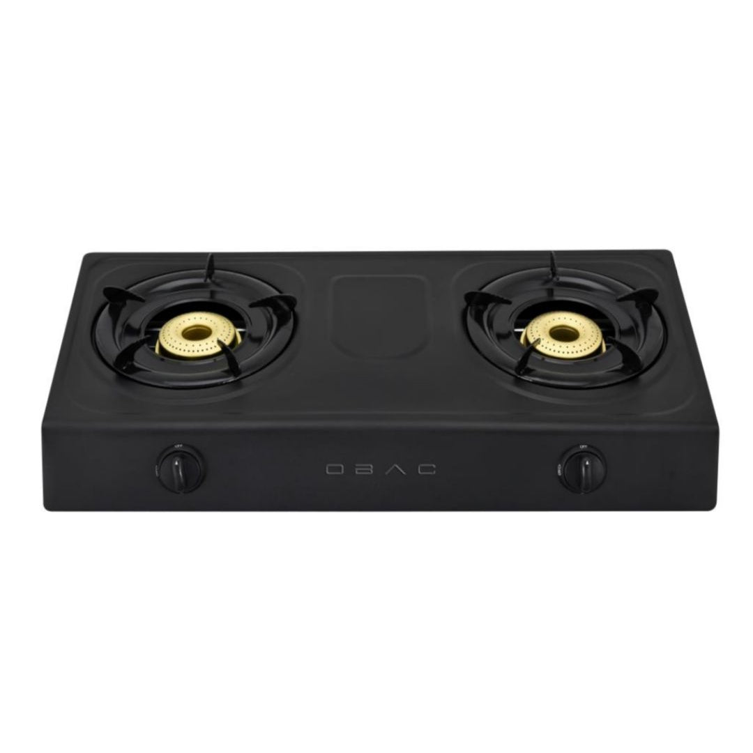 OBAC 2 PLATE GAS COOKER BLACK OB2050BK