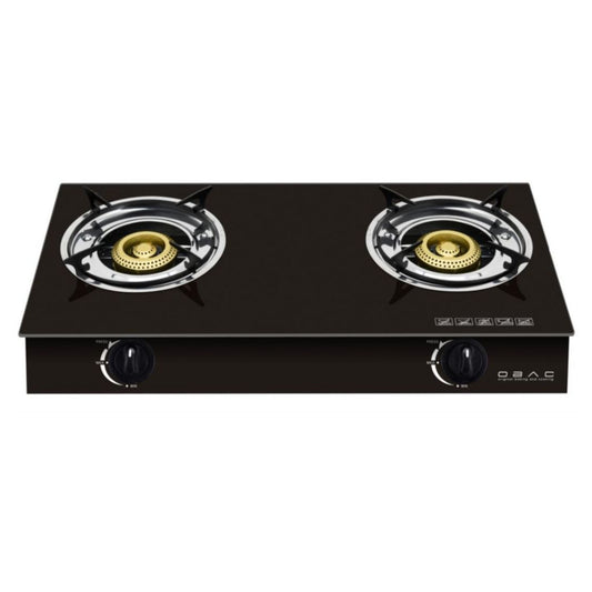 OBAC 2 PLATE GAS COOKER BLACK GLASS TOP OB3080BG