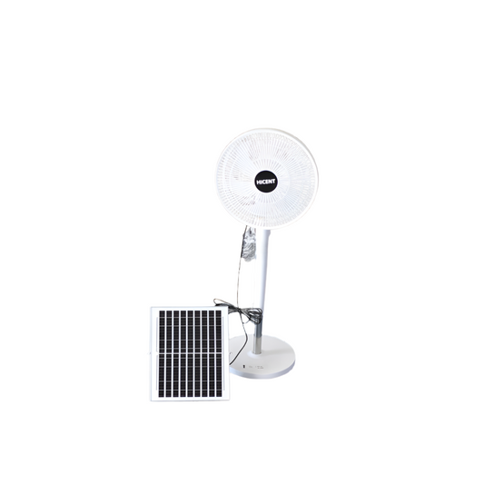 HICENT SOLAR STAND FAN WITH PANEL WHITE 15W 9V 3GEAR FS-398