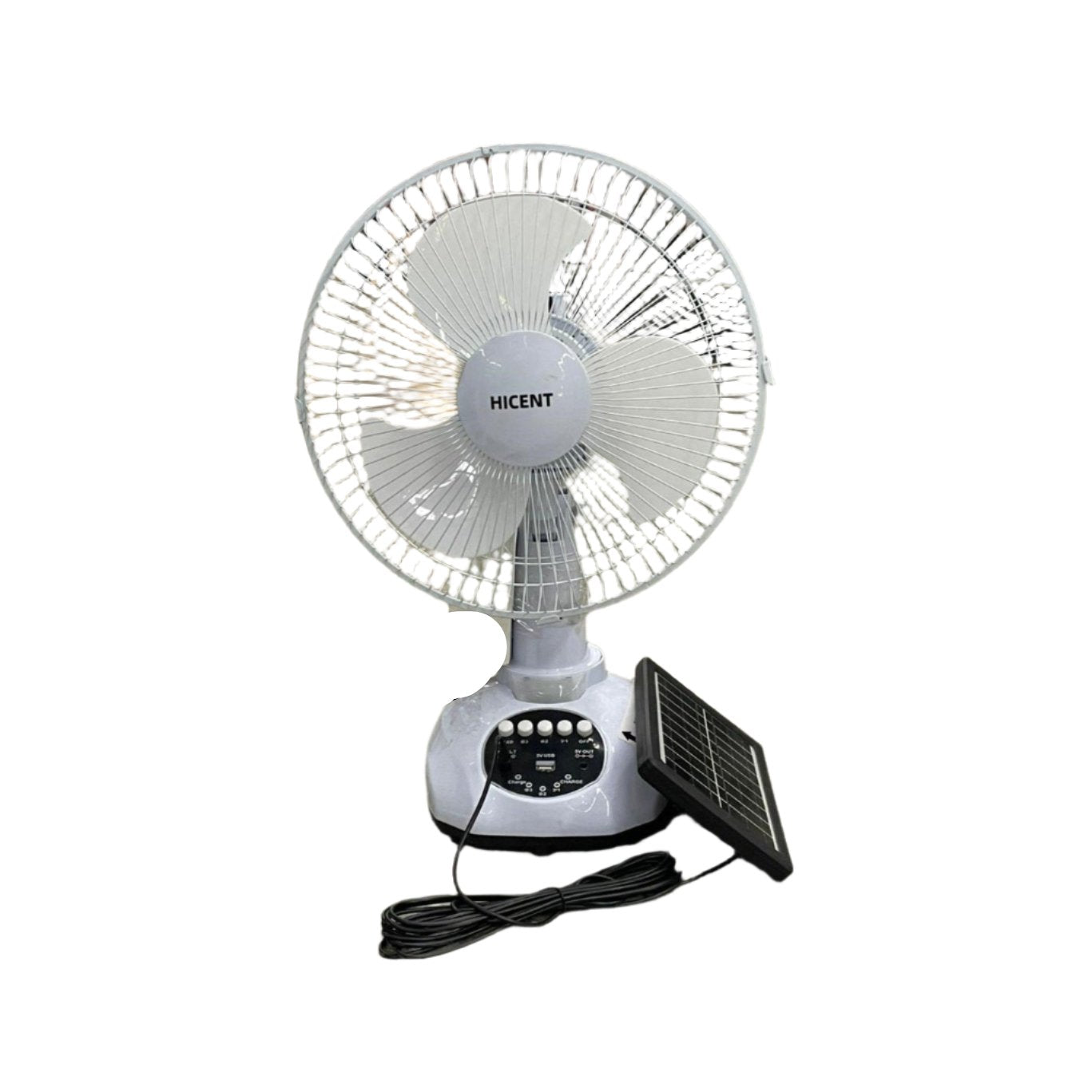 HICENT SOLAR STAND FAN WITH PANEL WHITE&BLACK 15W 9V 3GEAR FS-T9