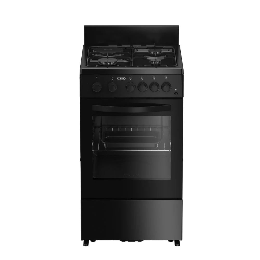 DEFY STOVE GAS ELECTRIC 50CM BLACK - GAS TOP ELECTRIC OVEN DGS578