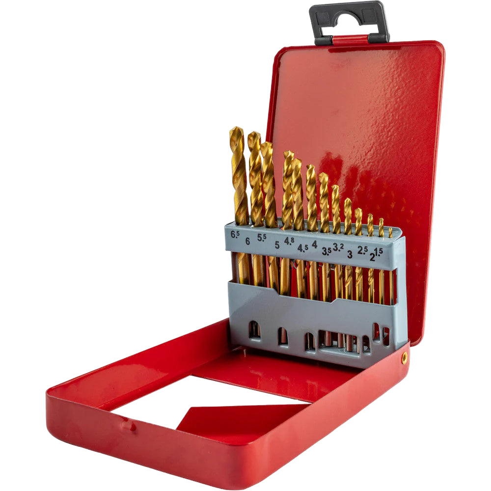 TORKCRAFT DRILL BIT SET TIN COATED 13PCS BRASS 1.5-6.5MM NR02013