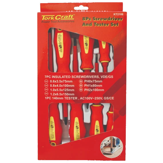 TORKCRAFT SCREWDRIVER & TESTER SET 8PCS KT2108