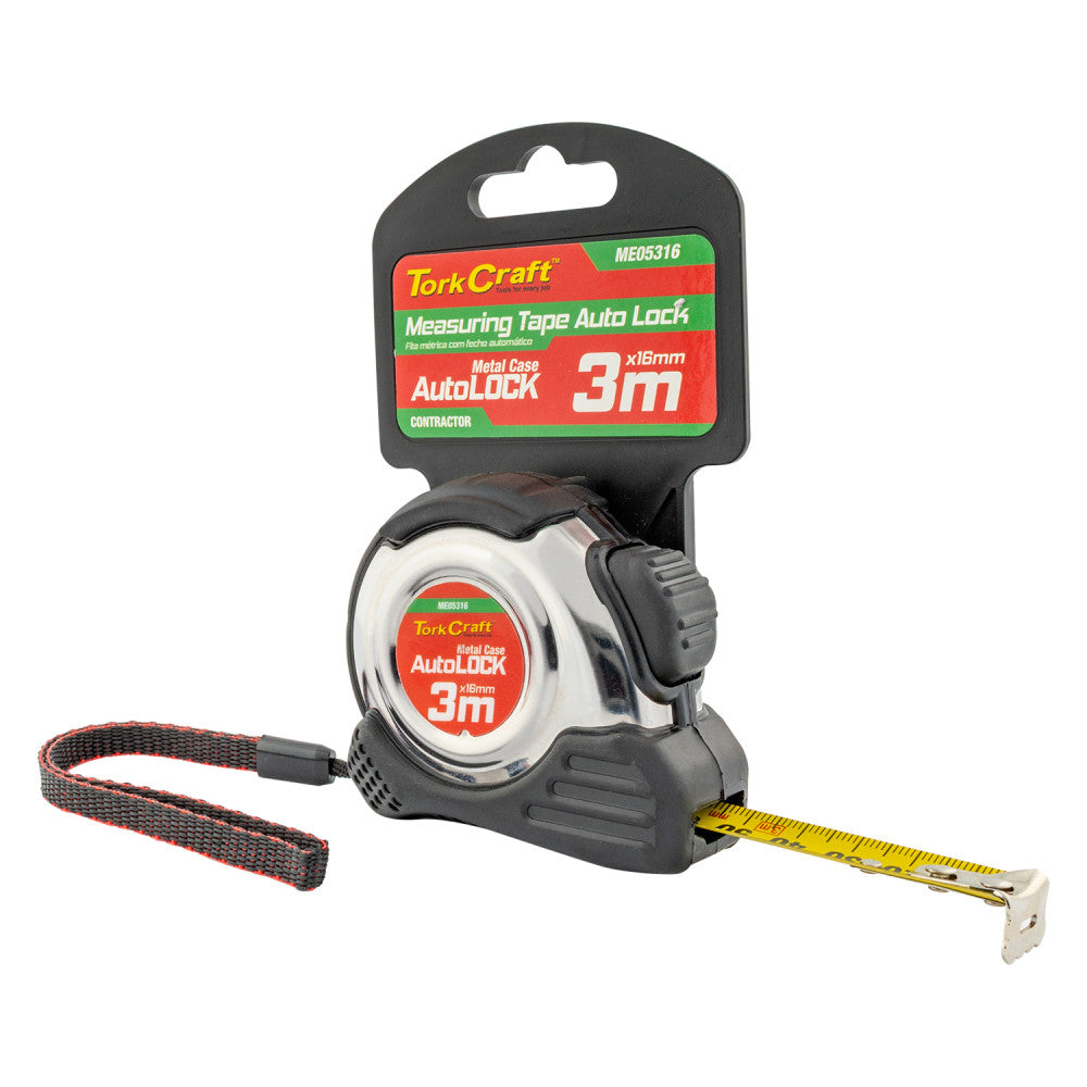 TORKCRAFT MEASURING TAPE SELF LOCK 3M X 16MM ME05316