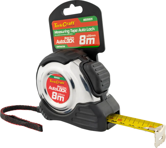 TORKCRAFT MEASURING TAPE SELF LOCK 8M X 25MM ME05825