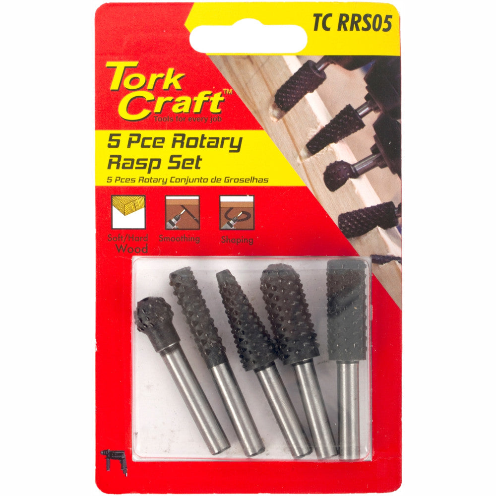 TORKCRAFT ROTARY RASP SET 5PCS TCRRS05