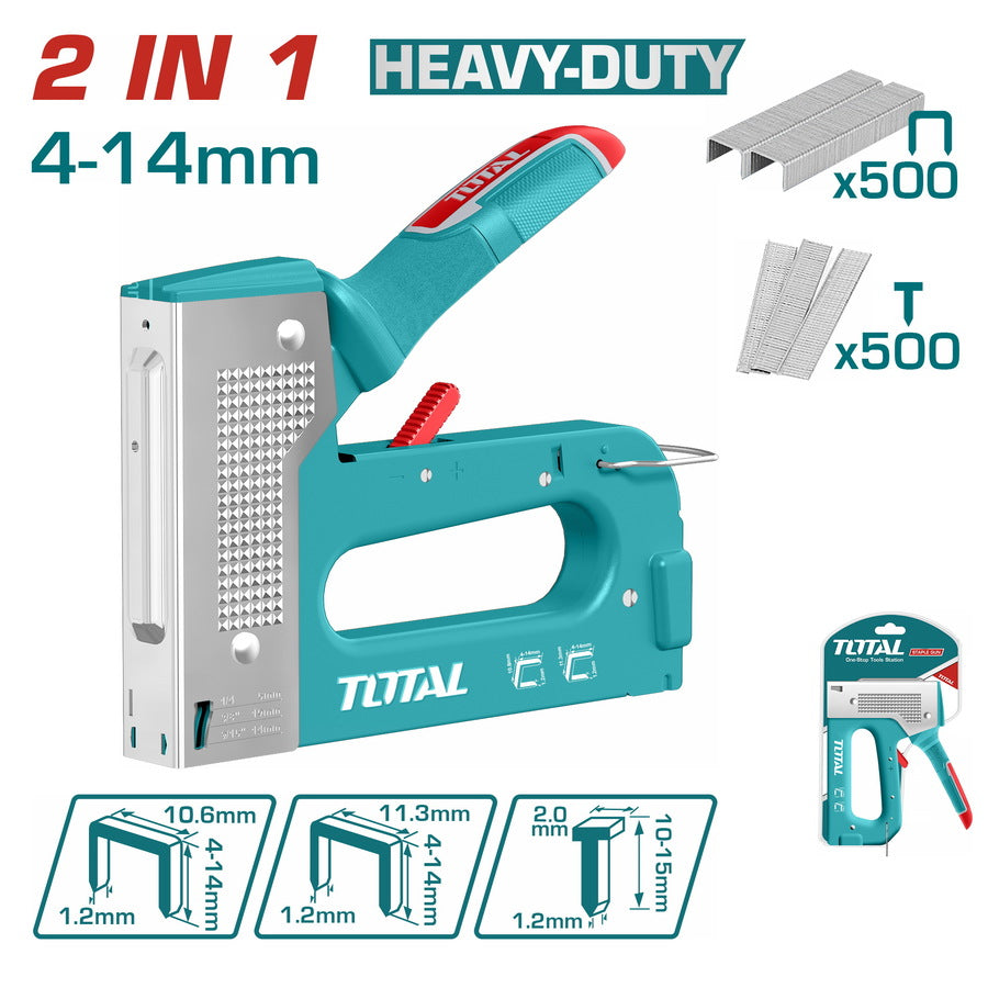 TOTAL HEAVY DUTY 2 IN 1 STAPLE GUN 4-14MM THT31148