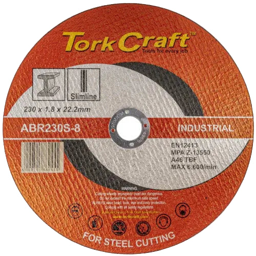 TORKCRAFT CUTTING DISC INDUSTRIAL METAL 230*1.8*22.2MM ABR230S-8