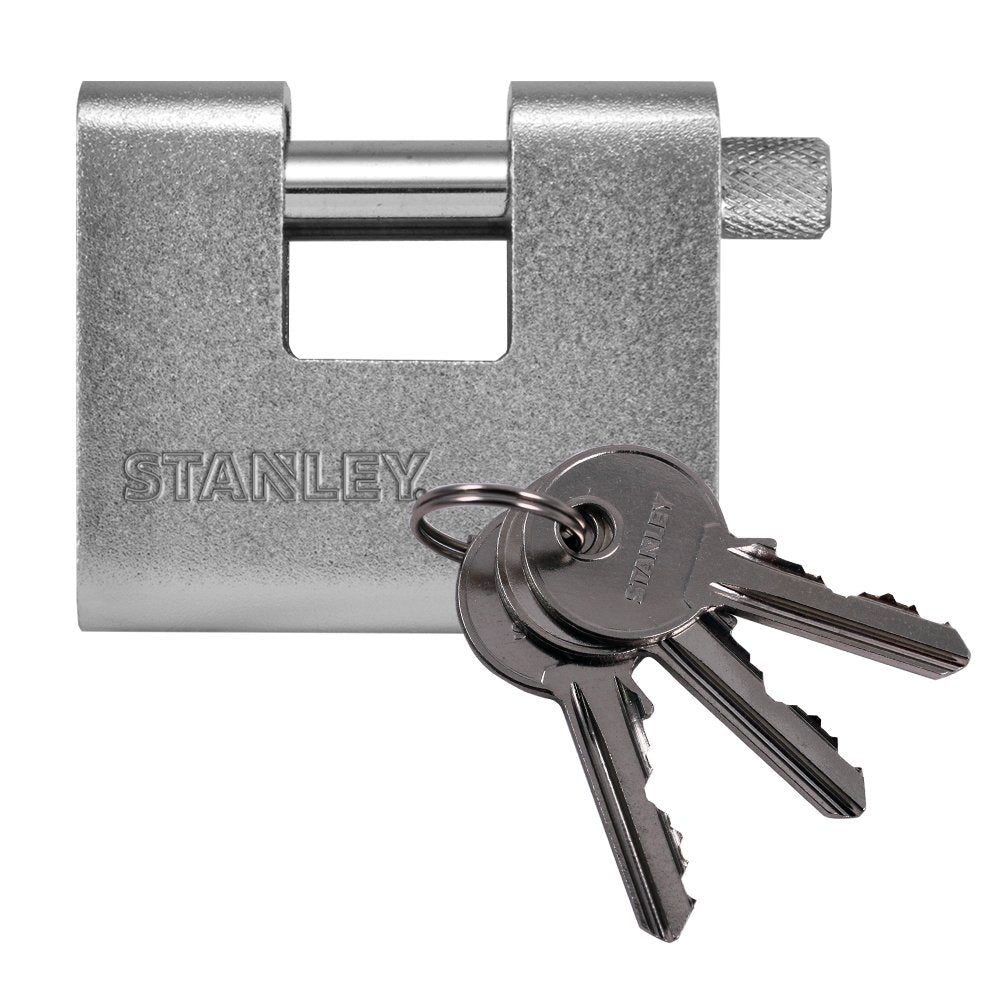 STANLEY PADLOCK BRASS SOLID ARMOURED 60MM S742-022