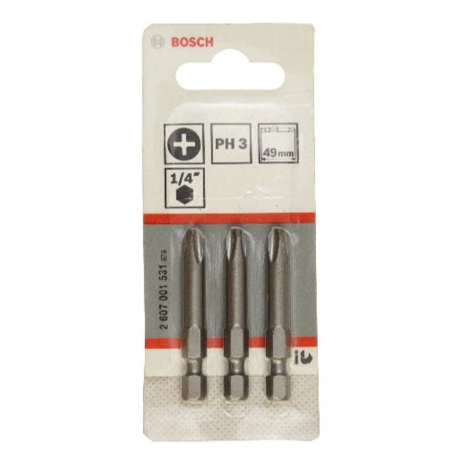 BOSCH SCREWDRIVER BIT SET 3PCS PH1X25MM 001508