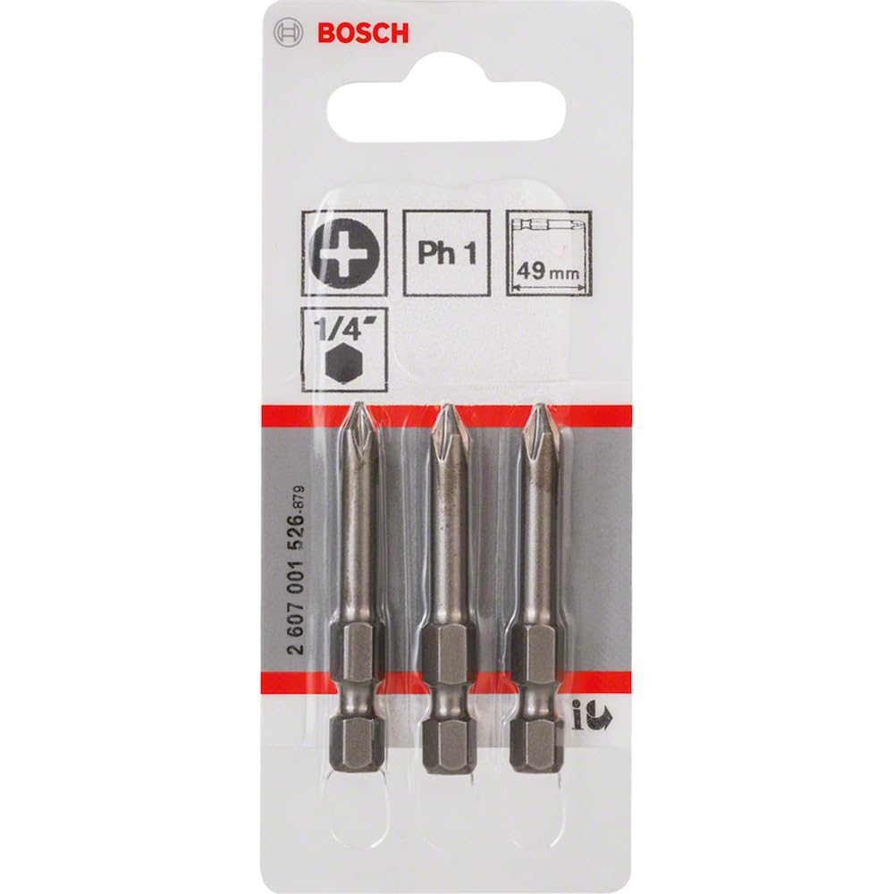 BOSCH SCREWDRIVER BIT SET 3PCS PH1X49MM 001526