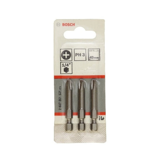 BOSCH SCREWDRIVER BIT SET 3PCS PH1X89MM 001533