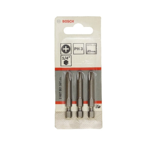 BOSCH SCREWDRIVER BIT SET 3PCS PH2X25MM 001511