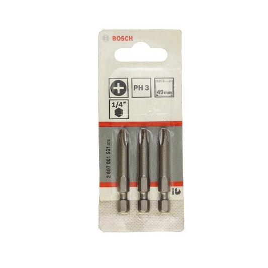 BOSCH SCREWDRIVER BIT SET 3PCS PH2X25MM 001511