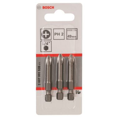BOSCH SCREWDRIVER BIT SET 3PCS PH2X49MM 001528