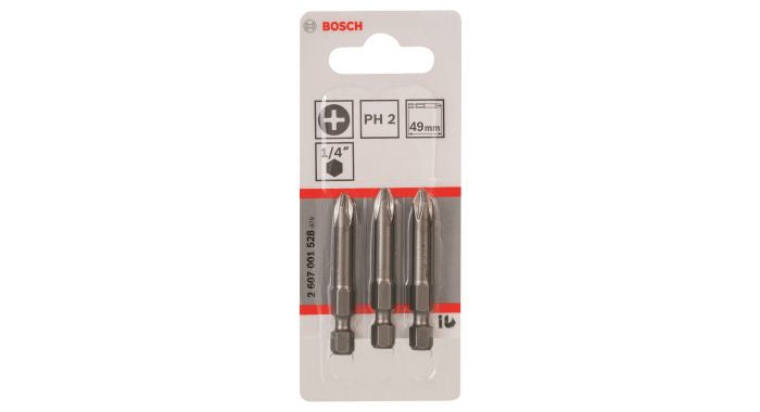 BOSCH SCREWDRIVER BIT SET 3PCS PH2X49MM 001528