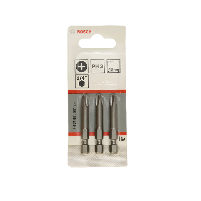 BOSCH SCREWDRIVER BIT SET 3PCS PH2X89MM 001535