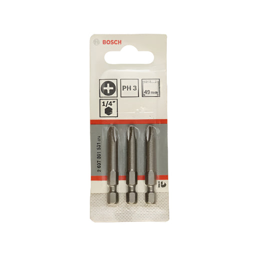 BOSCH SCREWDRIVER BIT SET 3PCS PH2X89MM 001535