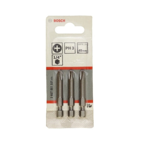 BOSCH SCREWDRIVER BIT SET 3PCS PH3X89MM 001537