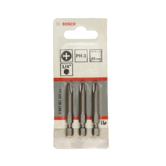 BOSCH SCREWDRIVER BIT SET 3PCS PH3X89MM 001537
