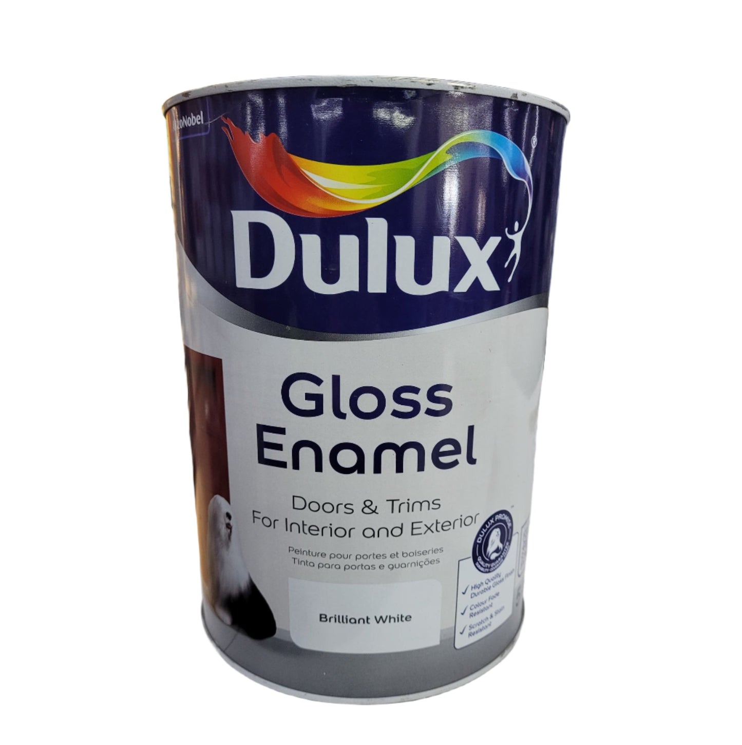 Dulux Brilliant Gloss Enamel White - 5L -5147242