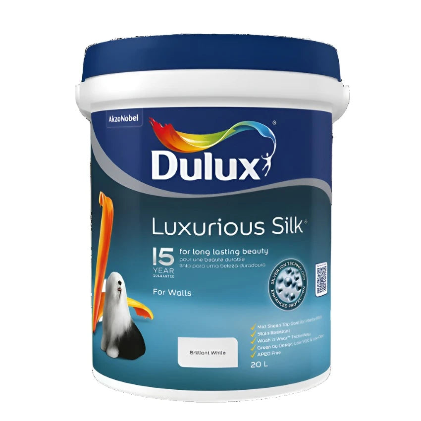 DULUX LUXURIOUS SILK BRILLIANT WHITE 20L 5146956