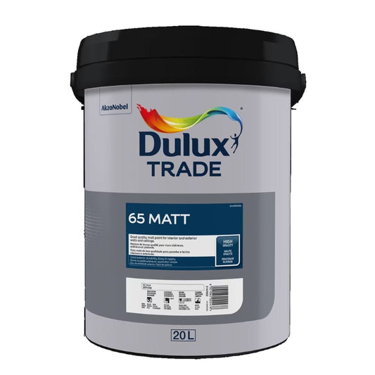 Dulux Trade 65 Matt White - 20L -5147602