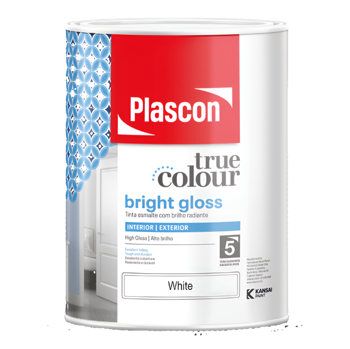 PLASCON GLOSS ENAMEL BRILLIANT TRUE COLOR WHITE 5L GTC1