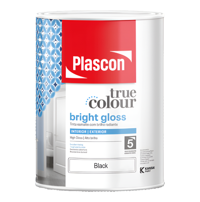 PLASCON GLOSS ENAMEL BRILLIANT TRUE COLOR BLACK 5L GTC2