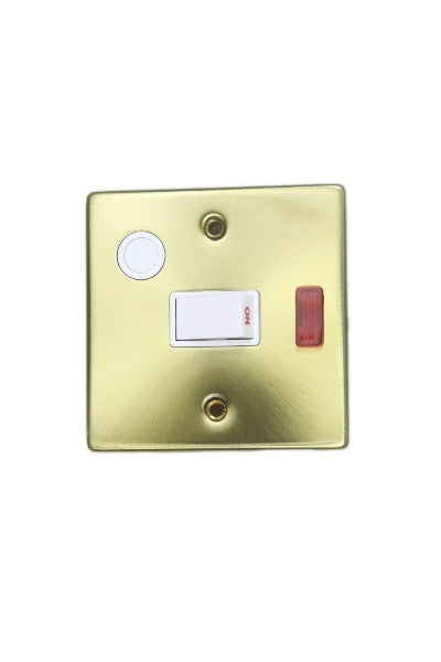 VETO SWITCH DOUBLE POLE WITH NEON BRASS 20A VT-1149SGWH