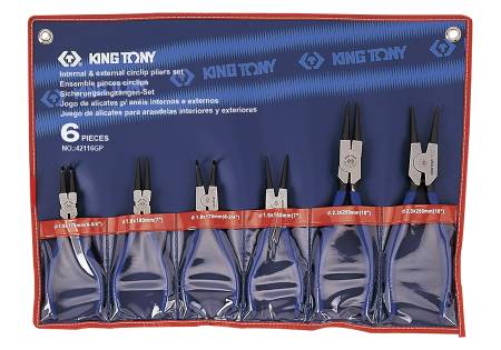 KING TONY PLIERS CIRCLIP SET 6PCS 42116GP