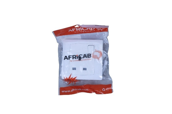 AFRICAB SOCKET OUTLET SINGLE PVC 13A KC8913S